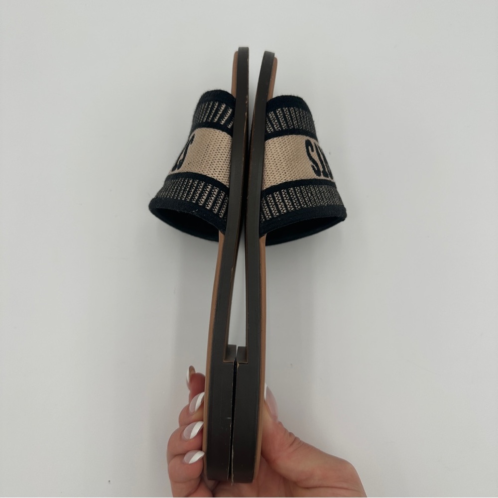 Steve‎ Madden Knox Womens Sandal Size 7.5 M Black Open Toe Slip On St Barts - Picture 6 of 8